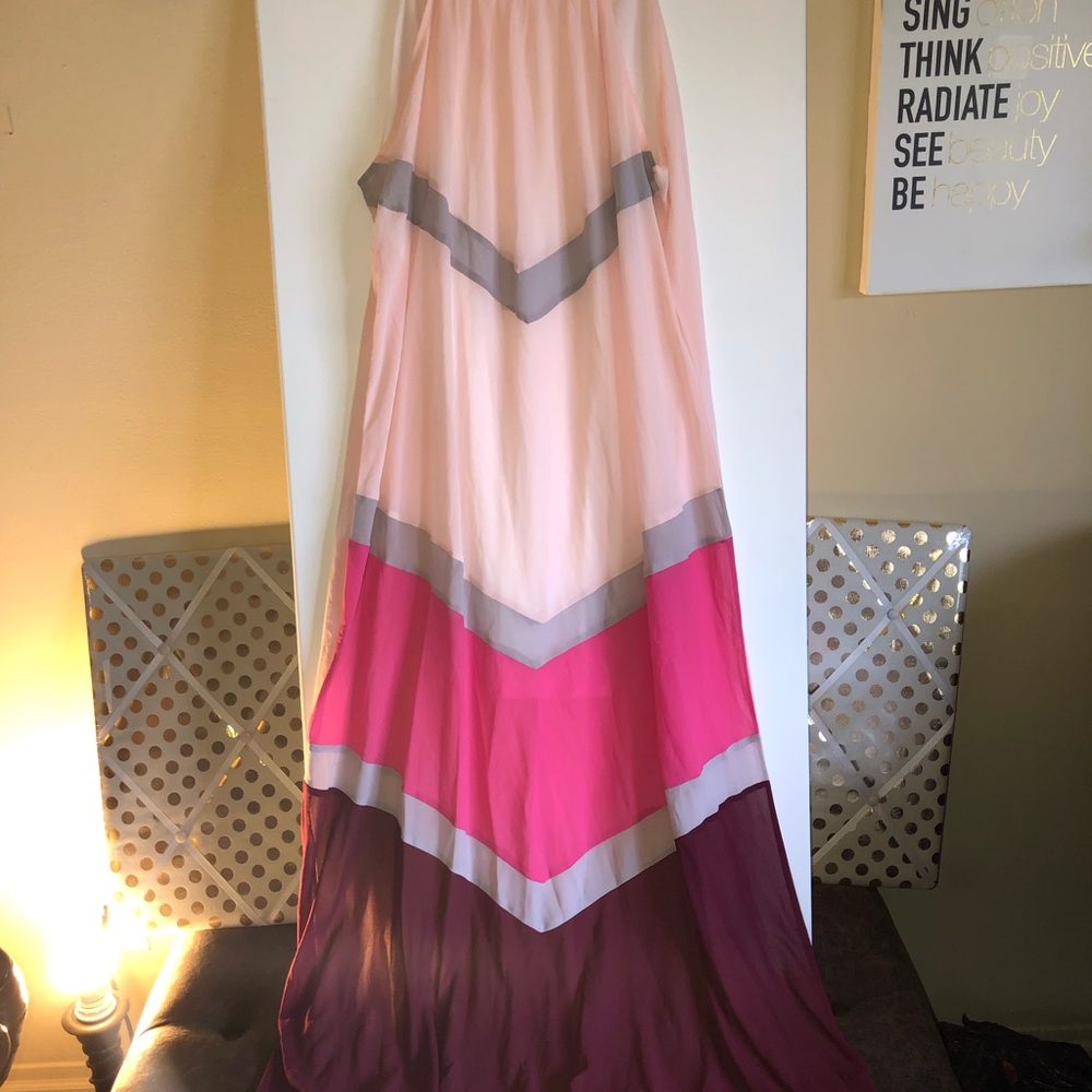 Multicolored Sheer Maxi Dress